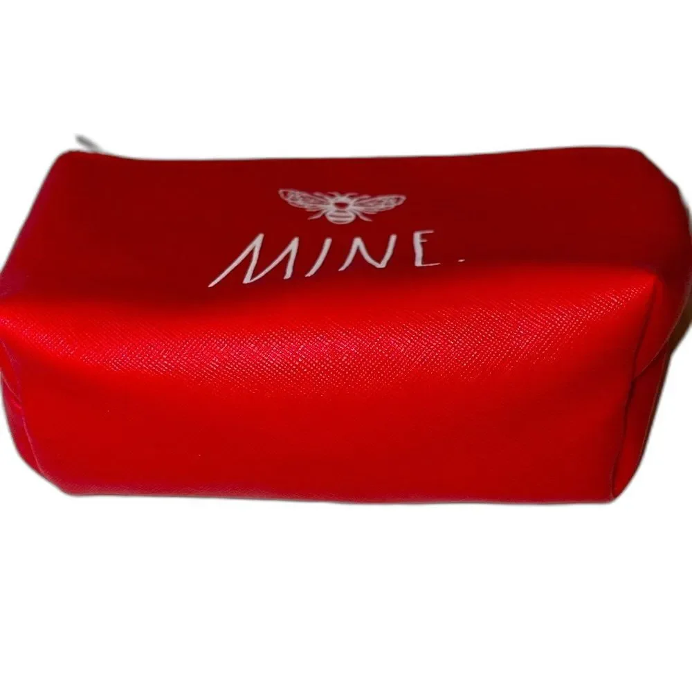 Rae Dunn red zipper cosmetics bag
